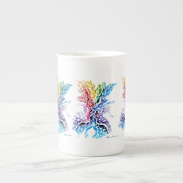 Taza De Porcelana Beso colorido (Frente)