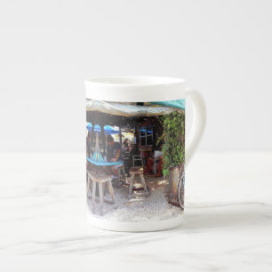 Taza De Porcelana Bicicleta azul