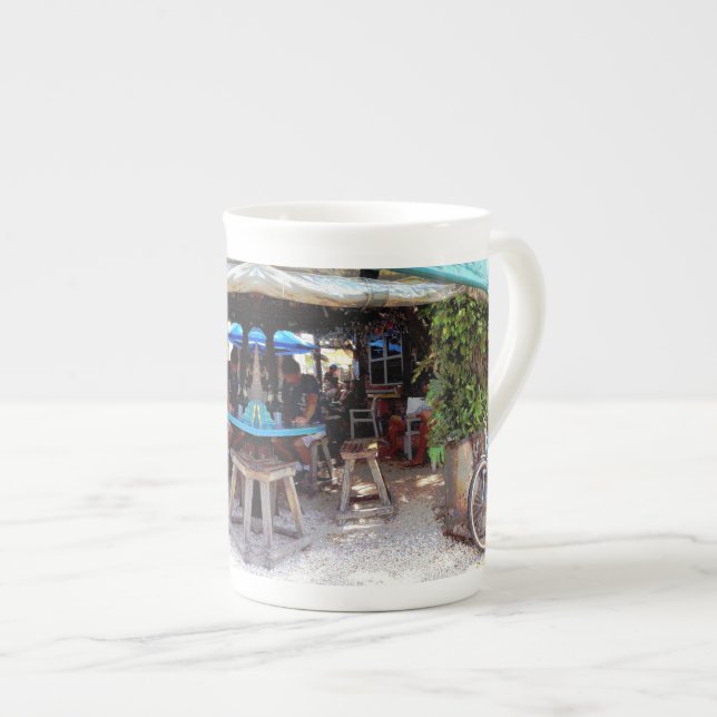 Taza De Porcelana Bicicleta azul (Derecha)
