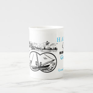 Taza De Porcelana Binoculares Sailboat 90º cumpleaños Mug personaliz