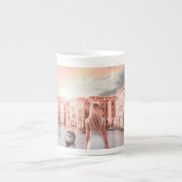 Taza De Porcelana Blondie En La Venecia Romántica