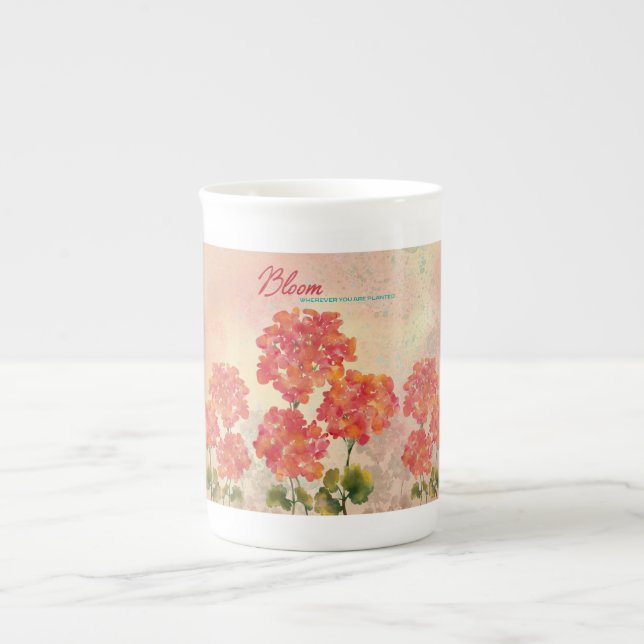 Taza De Porcelana Bloom Donde Te Plantan (Frente)