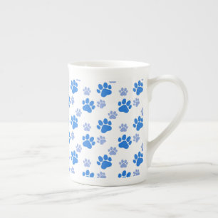 Taza De Porcelana Blue Dog Paw Print Simple Animal Lover Puppies