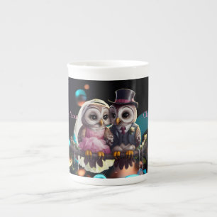Taza De Porcelana Boda de búho personalizado