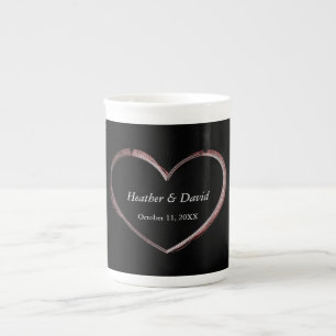 Taza De Porcelana Boda encantador y atractivo del corazón del amor