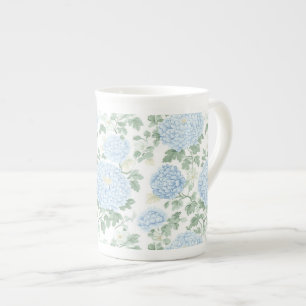 Taza De Porcelana Boda floral azul claro bonita