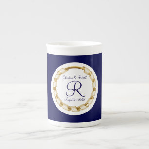 Taza De Porcelana Boda Monogramado