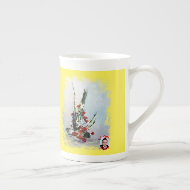Taza De Porcelana Bodegón de flores (Derecha)