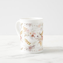 Boho Beige, Pampas Grass Terracotta Aquarela Nosot