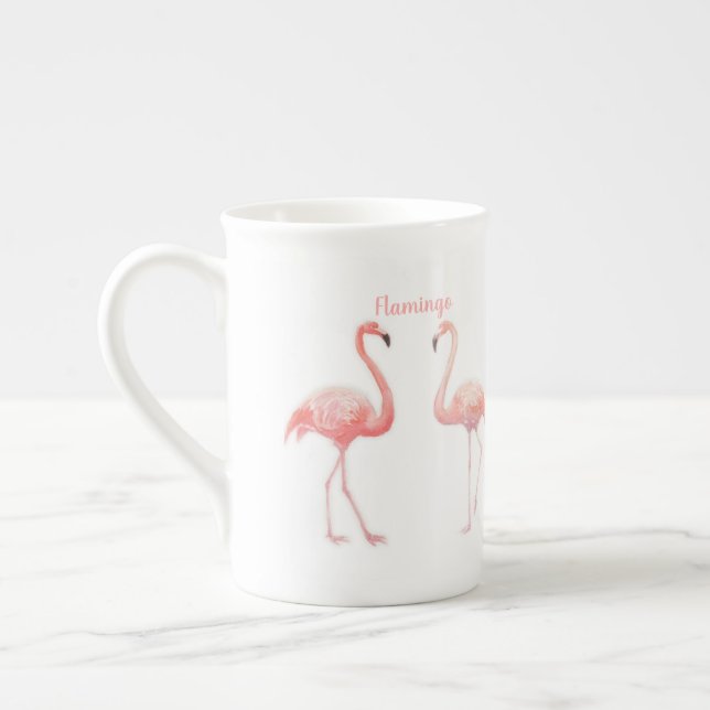 Taza De Porcelana Bonito cuento de hadas para dos flor tropical flam (Izquierda)