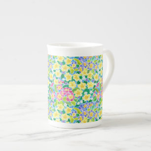 Taza De Porcelana Bonito rosa, azul, amarilla Primoras óseas China M