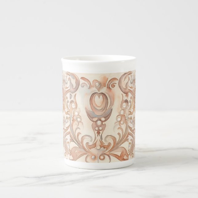 Taza De Porcelana Bonito Rosa de oro Mozaik Art (Frente)
