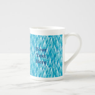 Taza De Porcelana Bosque fractal azul