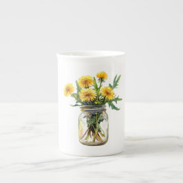 Taza De Porcelana Botanical Floral Illustration Garden Gift