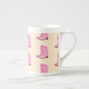 Taza De Porcelana Botas de Vaquera Rosa Vaquero País Ranch Texas