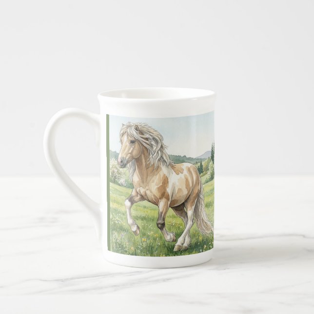 Taza De Porcelana Brana Pinto Palomino Icelandic Watercolor (Izquierda)