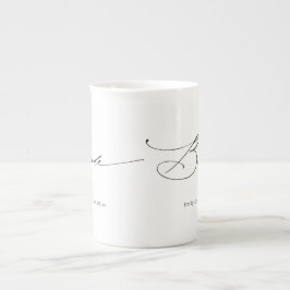 Taza De Porcelana Bride Modern Elegant Script Boda Nombre personaliz