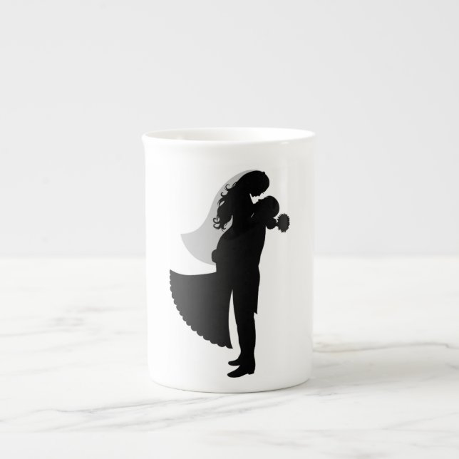 TAZA DE PORCELANA BRIDE Y GROOM (Frente)