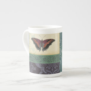 Taza De Porcelana Brocade decorativo de mariposas por Vision Studio