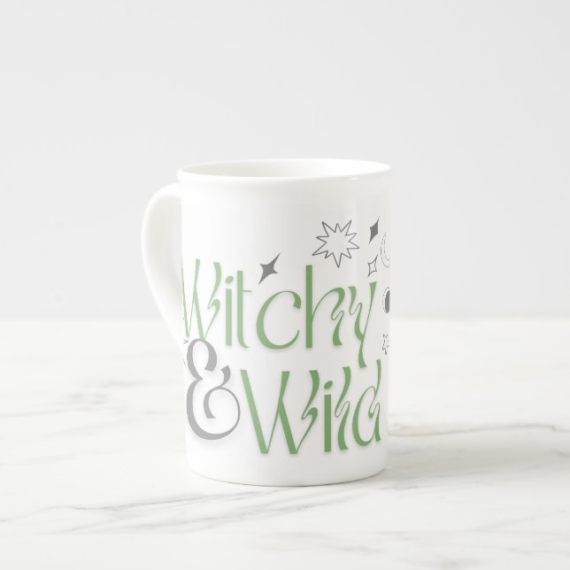 Taza De Porcelana Bruja Y Salvaje (Izquierda)