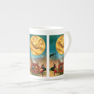 Taza De Porcelana Brujas que bailan debajo de la luna