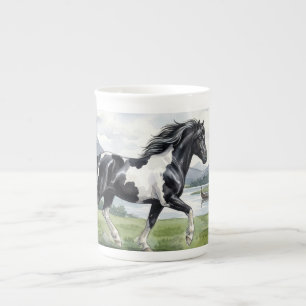 Taza De Porcelana Brunskjottur Pinto negro islandés