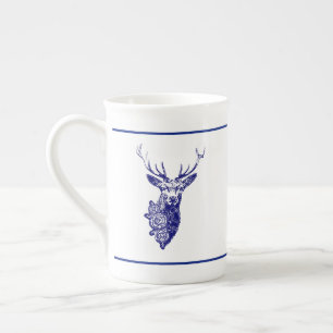 Taza De Porcelana Buck & Buds BOHO Deer Navy