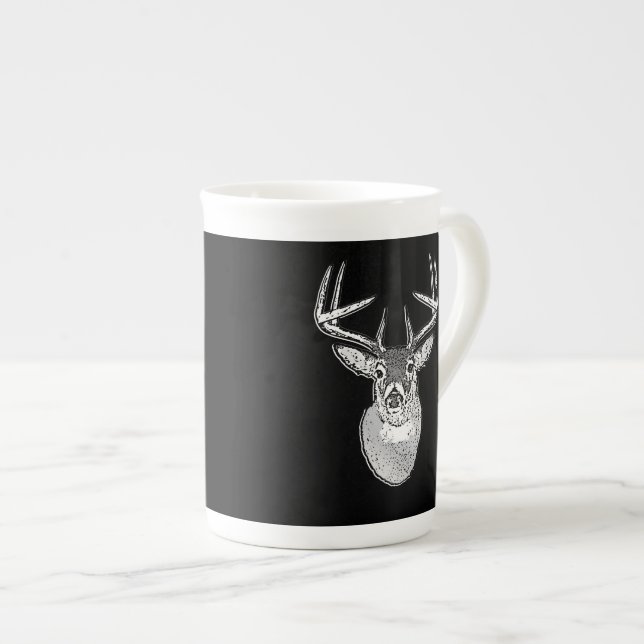 Taza De Porcelana Buck on Black White Tail Deer (Derecha)
