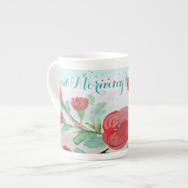 Taza De Porcelana Buenos días Floral Mug (Izquierda)