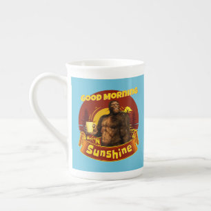 Taza De Porcelana Buenos Días Sol Bigfoot Café Humor Arte