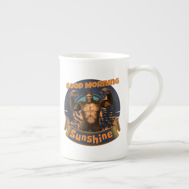 Taza De Porcelana Buenos días Sunshine Funny Bigfoot (Derecha)