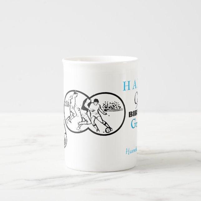 Taza De Porcelana Búlgaro Fútbol 90 cumpleaños Mug personalizado (Frente)