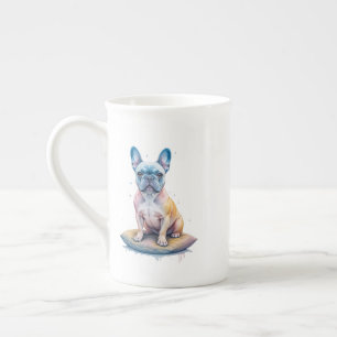 Taza De Porcelana Bulldog Francés Colorido y Artístico
