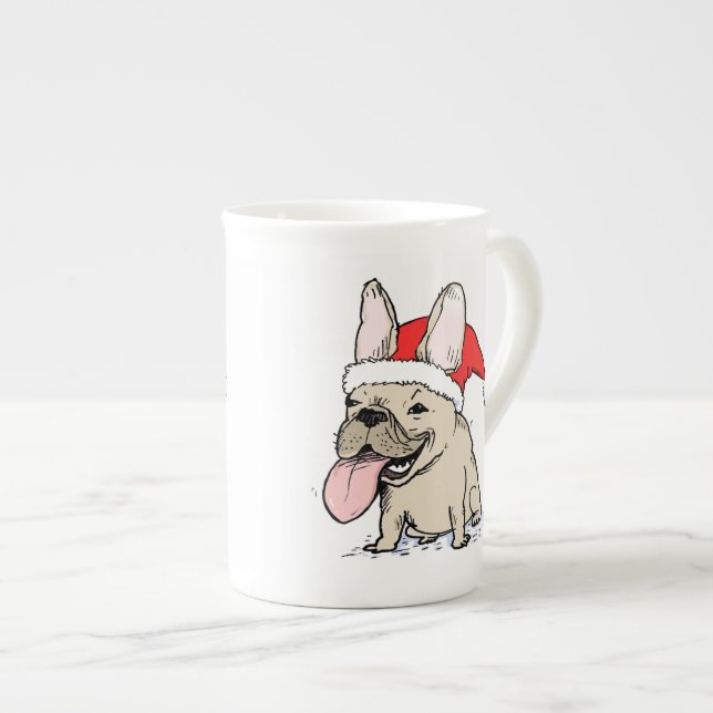Taza De Porcelana Bulldog francés lindo Santa Santa | Festividad de  (Derecha)