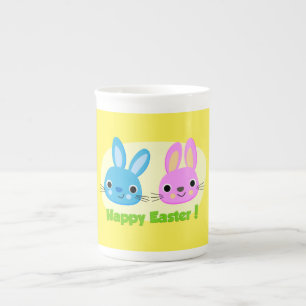 TAZA DE PORCELANA BUNNES "FELIZ"