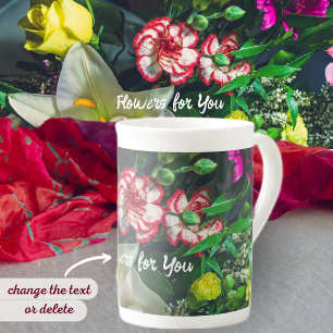 Taza De Porcelana Buqué colorido con lirio