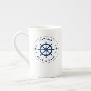 Taza De Porcelana Buques náuticos Estrellas de rueda Capitán Armad