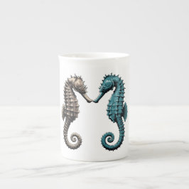 Taza De Porcelana Caballitos de mar
