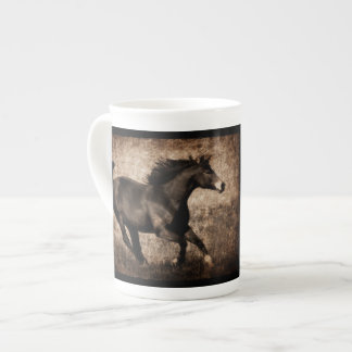Taza De Porcelana Caballo de gallopaje ruso de sepia