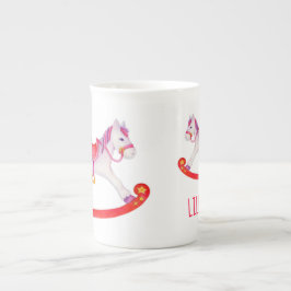 Taza De Porcelana Caballo de hobby whimsy acuarela arte nombre de co