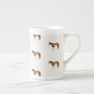 Taza De Porcelana Caballo de Pintura Americano Acuarela Ecuestre