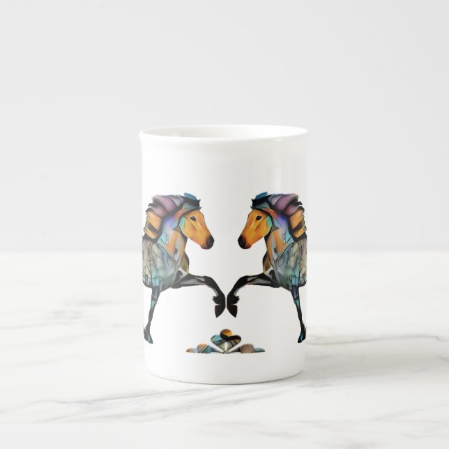 Taza De Porcelana Caballo islandés de Pop Art  (Frente)