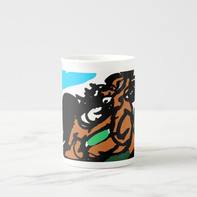 Taza De Porcelana Caballo salvaje  (Frente)
