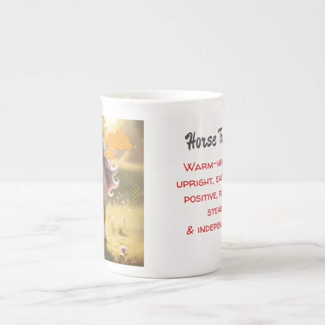 Taza De Porcelana Caballo - Zodiaco chino (Frente)