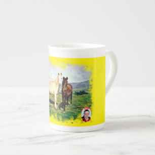 Taza De Porcelana Caballos