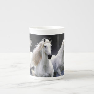 Taza De Porcelana Caballos corriendo lanzando almohada