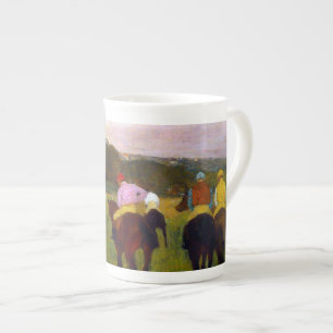Taza De Porcelana Caballos de carreras Edgar Degas en Longchamp