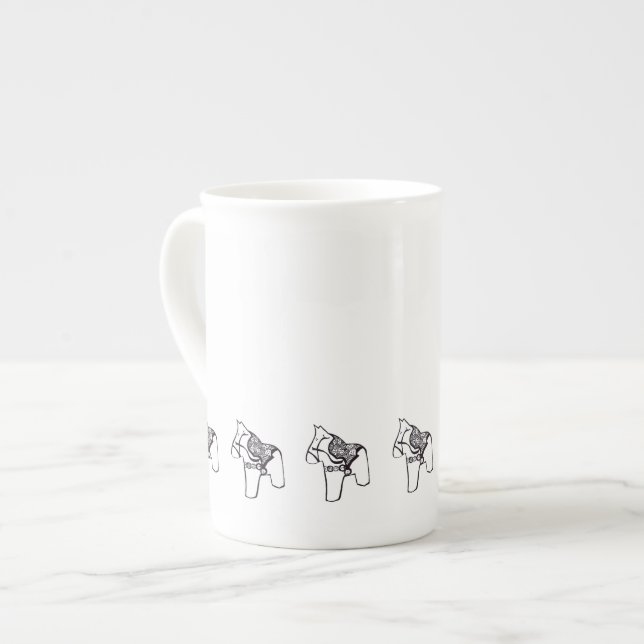 Taza De Porcelana Caballos de Dala (Izquierda)