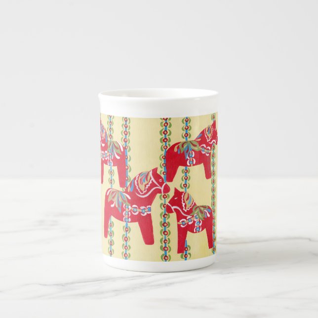 Taza De Porcelana Caballos de Dala (Frente)