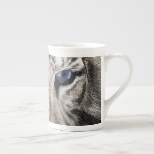 Taza De Porcelana Cabeza de Tigre Blanco Estética de Vida Silvestre